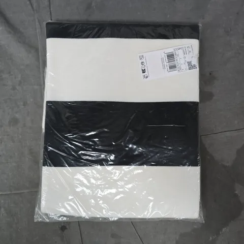 BAGGED MANGO JANE STRIPE MINI DRESS IN NATURAL WHITE/BLACK SIZE UK 8