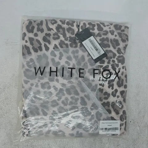 BAGGED WHITE FOX OFFSTAGE PRINTED OVERSIZED HOODIE IN LEOPARD SIZE XXS/XS
