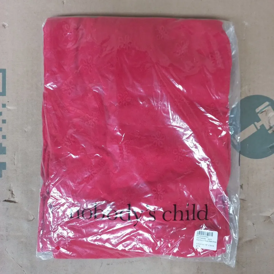 BAGGED NOBODY'S CHILD IVIE HALTERNECK MIDI DRESS IN RED SIZE UK 10
