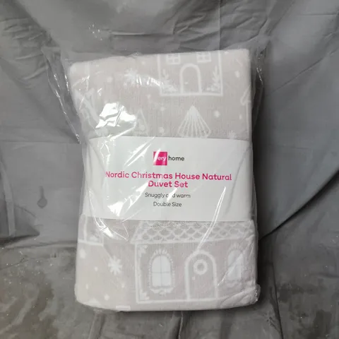  HOME NORDIC CHRISTMAS HOUSE NATURAL DUVET SET – DOUBLE SIZE