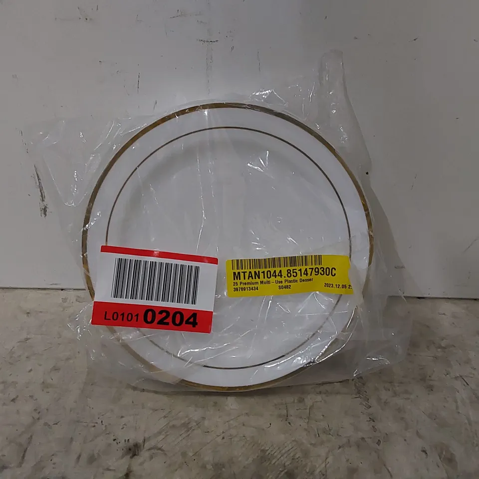 25 PREMIUM MULTI-USE PLASTIC DESERT PLATES 