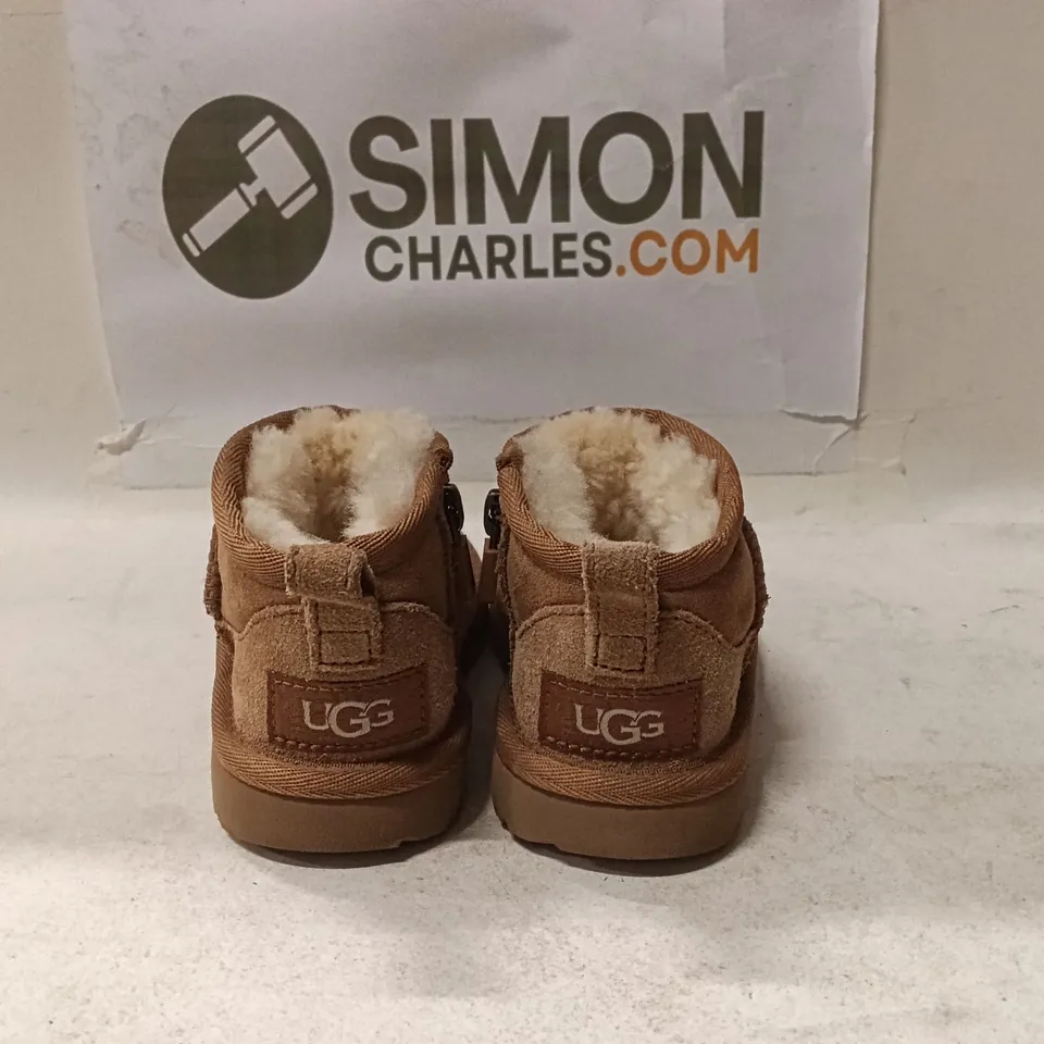 UGG Baby Boots – Brown Suede with Shearling, UK 6 (US 7)