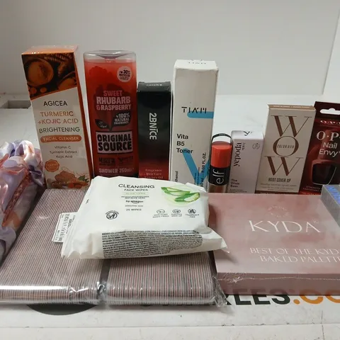 APPROX 12 ASSORTED BEAUTY PRODUCTS TO INCLUDE ORIGINAL SOURCE SHOWER GEL, ELF CREAM BLUSH, COLORWOW ROOT COVER UP, ETC