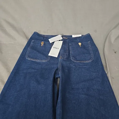 ONLY MADELINE WIDE-POCKET DARK BLUE DENIM JEANS β EU M / 32