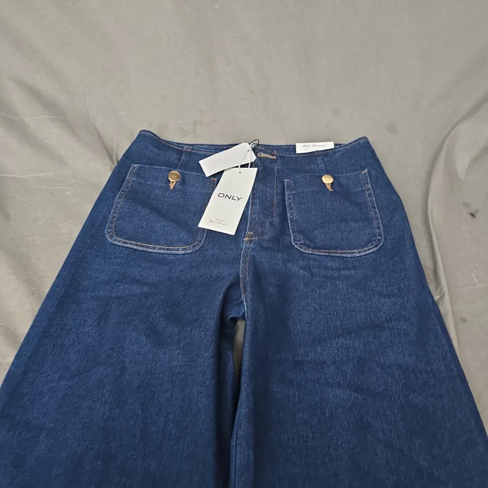 ONLY MADELINE WIDE-POCKET DARK BLUE DENIM JEANS – EU M / 32