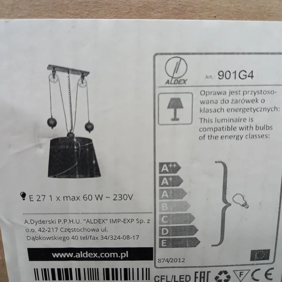 BOXED ALDEX THETFORD 1 CEILING DOME PENDANT LIGHT, BLACK