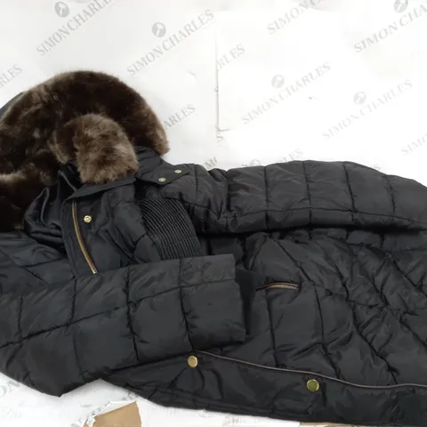 JOULES LONG PADDED COAT IN BLACK - 12