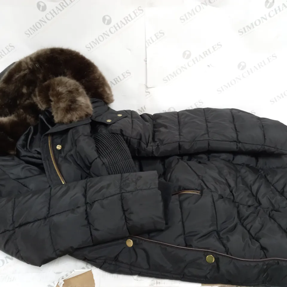 JOULES LONG PADDED COAT IN BLACK - 12