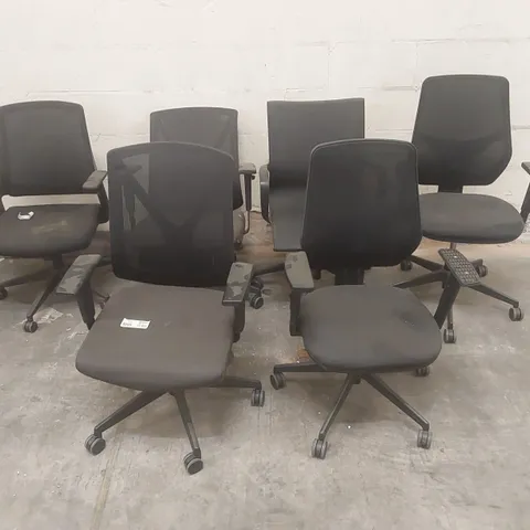 6X ASSORTED BLACK OFFICE CHAIRS