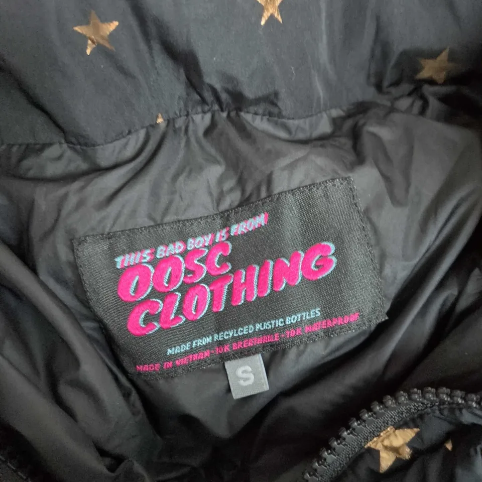 OOSC CLOTHING CHIC PUFFER JACKET – SHINING STAR, BLACK, SIZE S