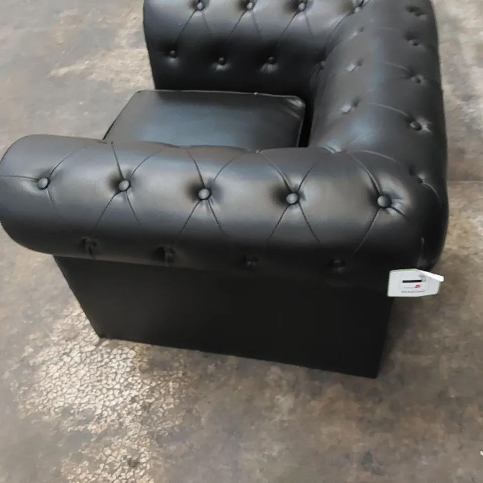 ALESTE VEGAN LEATHER ARMCHAIR - BLACK