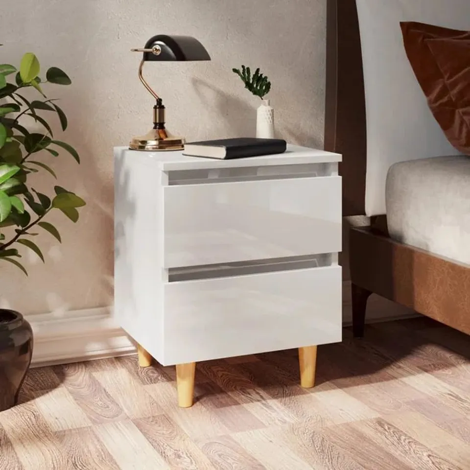 BOXED SELA SOLID WOOD + MANUFACTURED WOOD BEDSIDE TABLE (1 BOX)