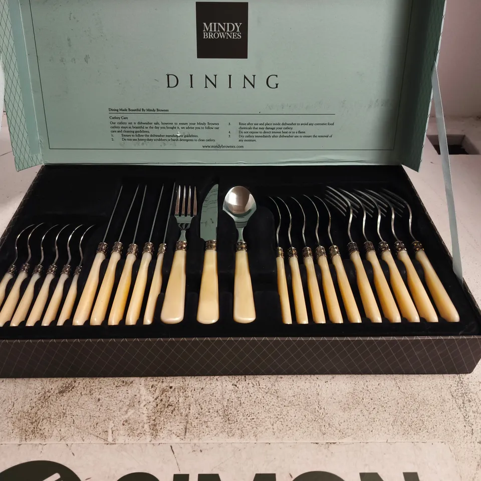 MINDY BROWNES DINING CUTLERY SET IN PRESENTATION BOX WITH IVORY HANDLES