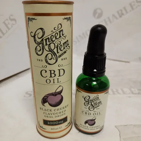 GREEN STEM BLACK CHERRY FLAVOURED ORAL CBD OIL DROPS - 1000MG, 30ML