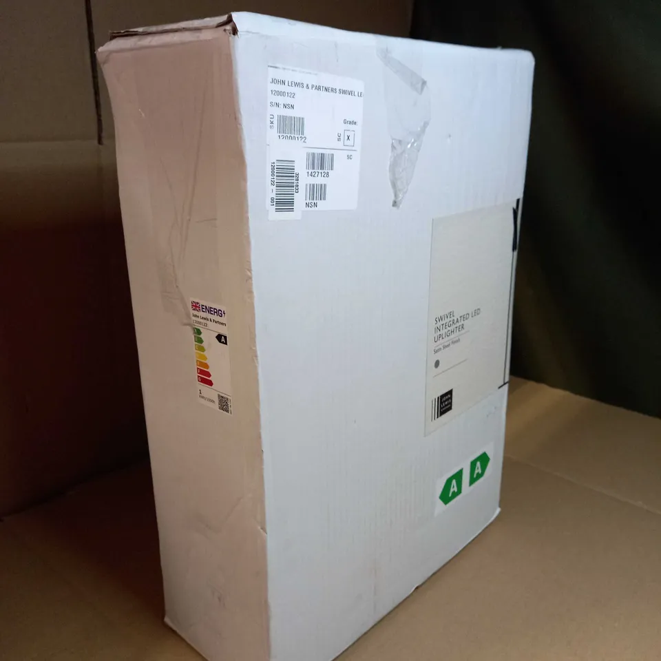 BOXED SWIVEL INTEGRATED SATIN STEEL FINISH LED UPLIGHTER