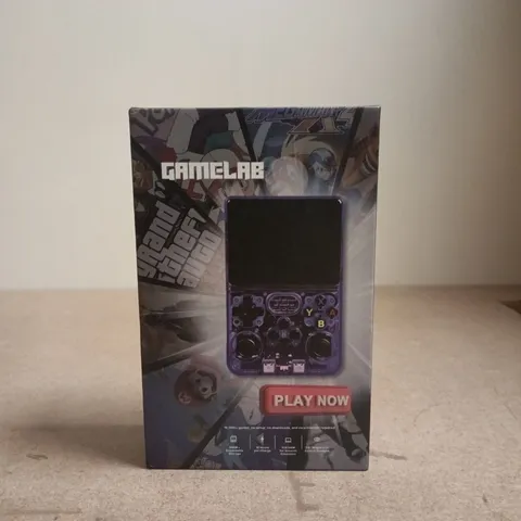 BOXED GAMELAB ALL-IN-ONE HANDHELD GAME DEVICE IN PURPLE