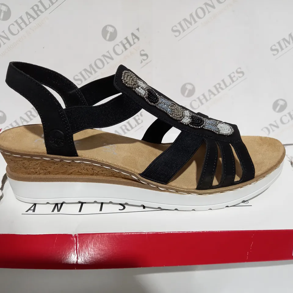 BOXED RIEKER ANTISTRESS WEDGE SANDAL - SIZE 6 1/2