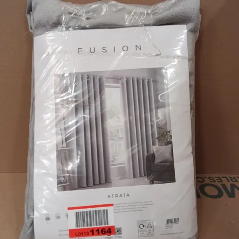 BAGGED STRATA CURTAINS, 66X72CM - SILVER 