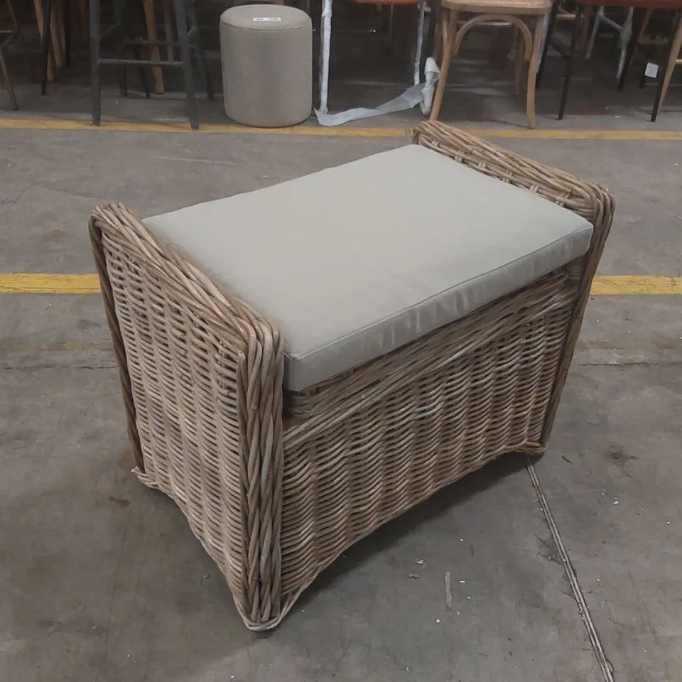 DESIGNER RATTAN STORAGE BENCH