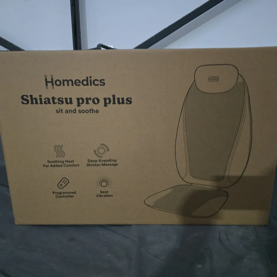  BOXED HOMEDICS SHIATSU PRO PLUS SIT AND SOOTHE MASSAGE CUSHION