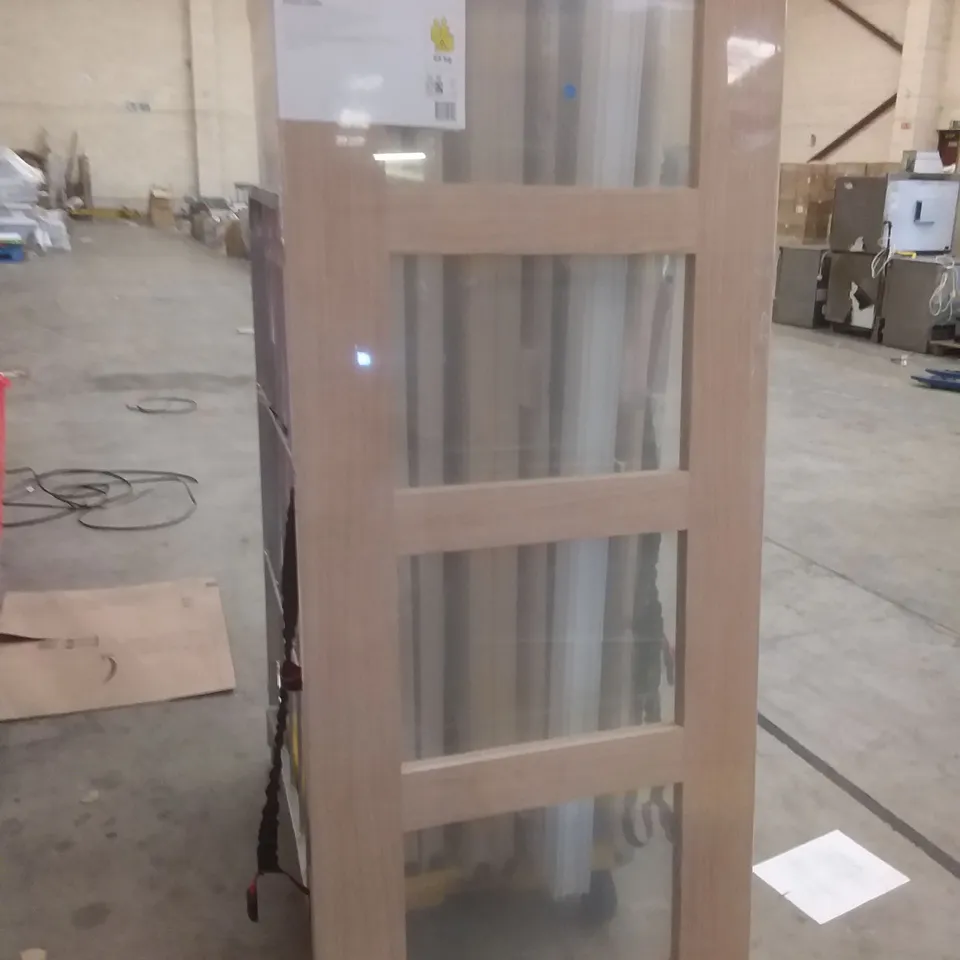 SHAKER 4 PANEL OAK VENEER CLEAR GLAZED INTERNAL DOOR 1981×762×35MM
