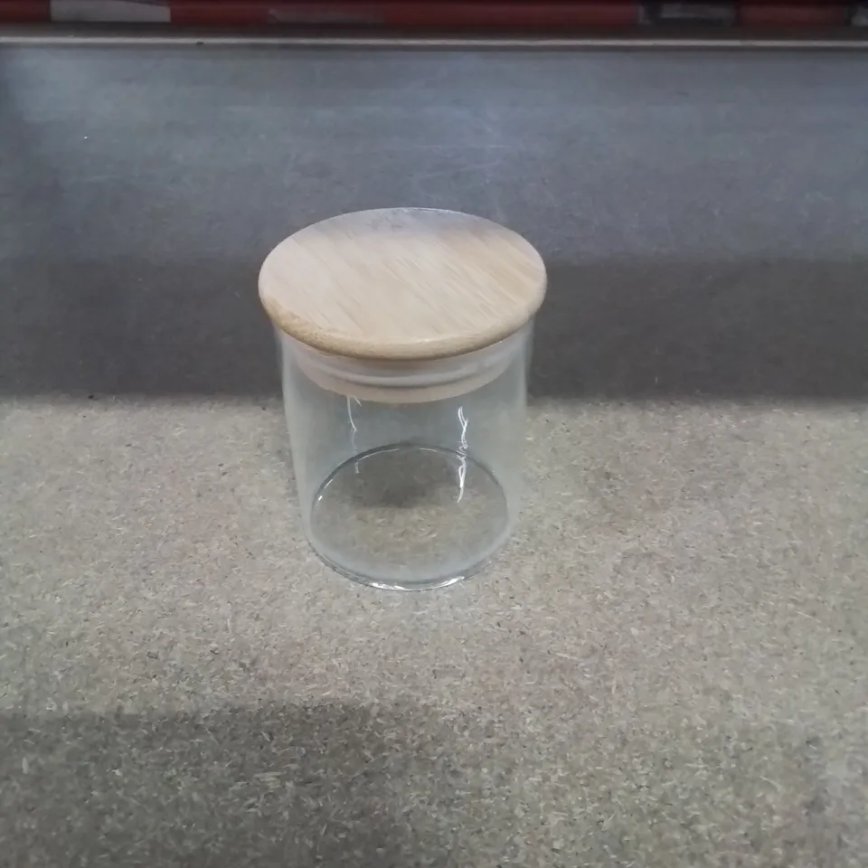 A BOX OF 12 SMALL KITCHEN STORAGE JARS