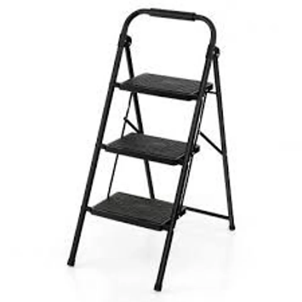 BOXED COSTWAY 3 STEP LADDER WITH WIDE ANTI-SLIP PEDAL (1 BOX)