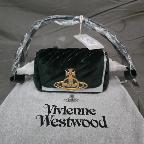 VIVIENNE WESTWOOD VELVET MINI SHOULDER BAG – FOREST GREEN 