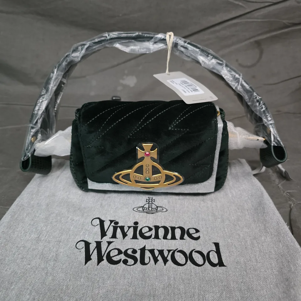 VIVIENNE WESTWOOD VELVET MINI SHOULDER BAG – FOREST GREEN 