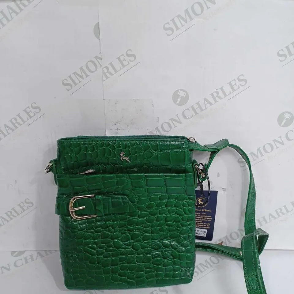 ASHWOOD MEDIUM JOANI BUCKLE LEATHER CROC CROSSBODY BAG