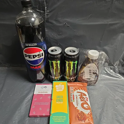 APPROXIMATELY 10 ASSORTED FOOD ITEMS TO INCLUDE - PEPSI MAX, CHOCOLATES AND SIMPLY COOK