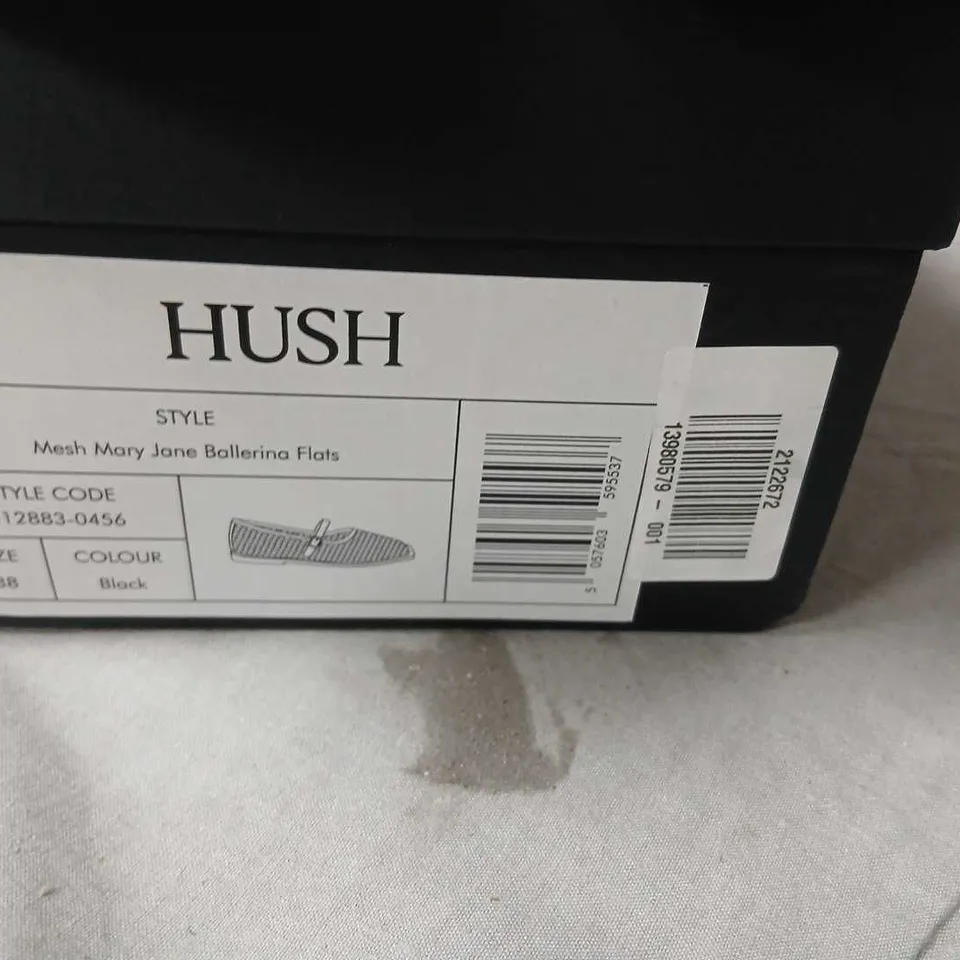 HUSH MESH MARY JANE BALLERINA FLATS – UK 5.5 (EU 38) – BLACK