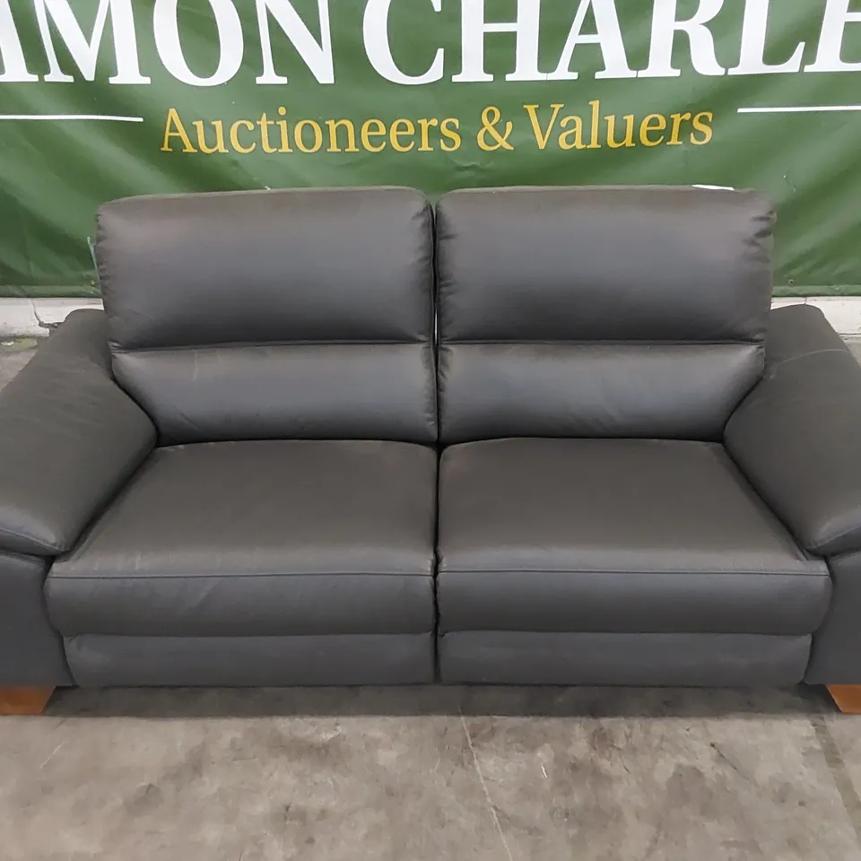 DESIGNER 3 SEATER LEATHER UPHOLSTERED ELECTRIC RECLINER SOFA 