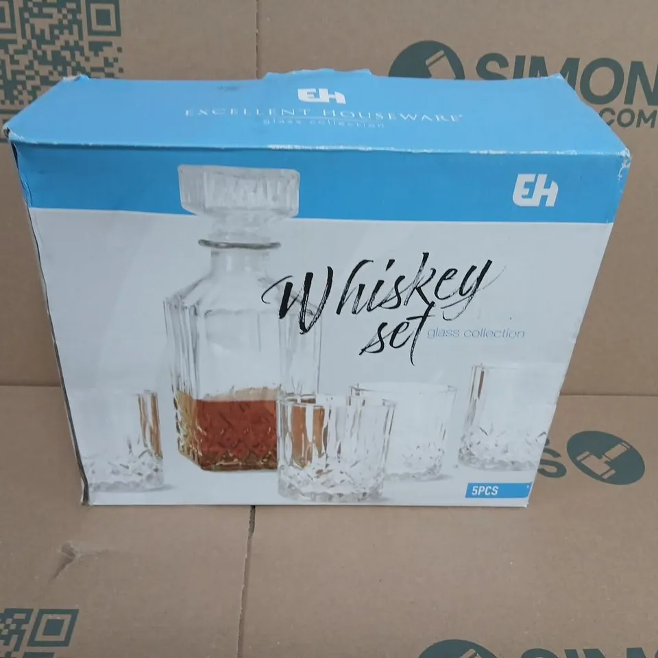 EH WHISKEY GLASS SET – 5-PIECE BOXED GLASSWARE COLLECTION