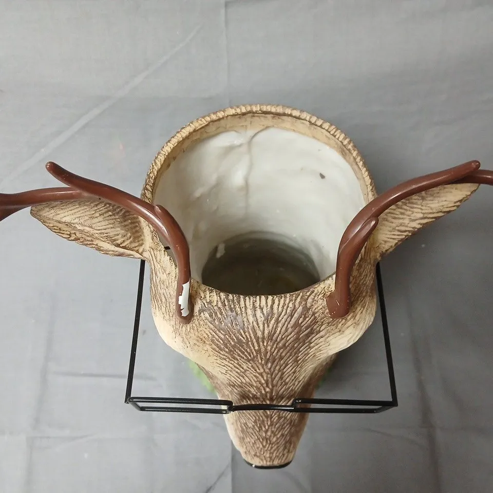 Garden Reflections Novelty Deer Head Planter with Glasses