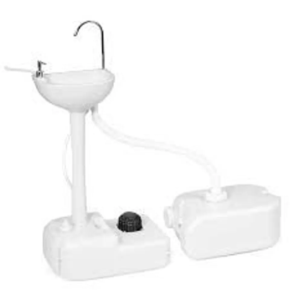 BOXED COSTWAY CAMPING HAND WASH STATION BASIN STAND WITH 4.5 GALLON TANK