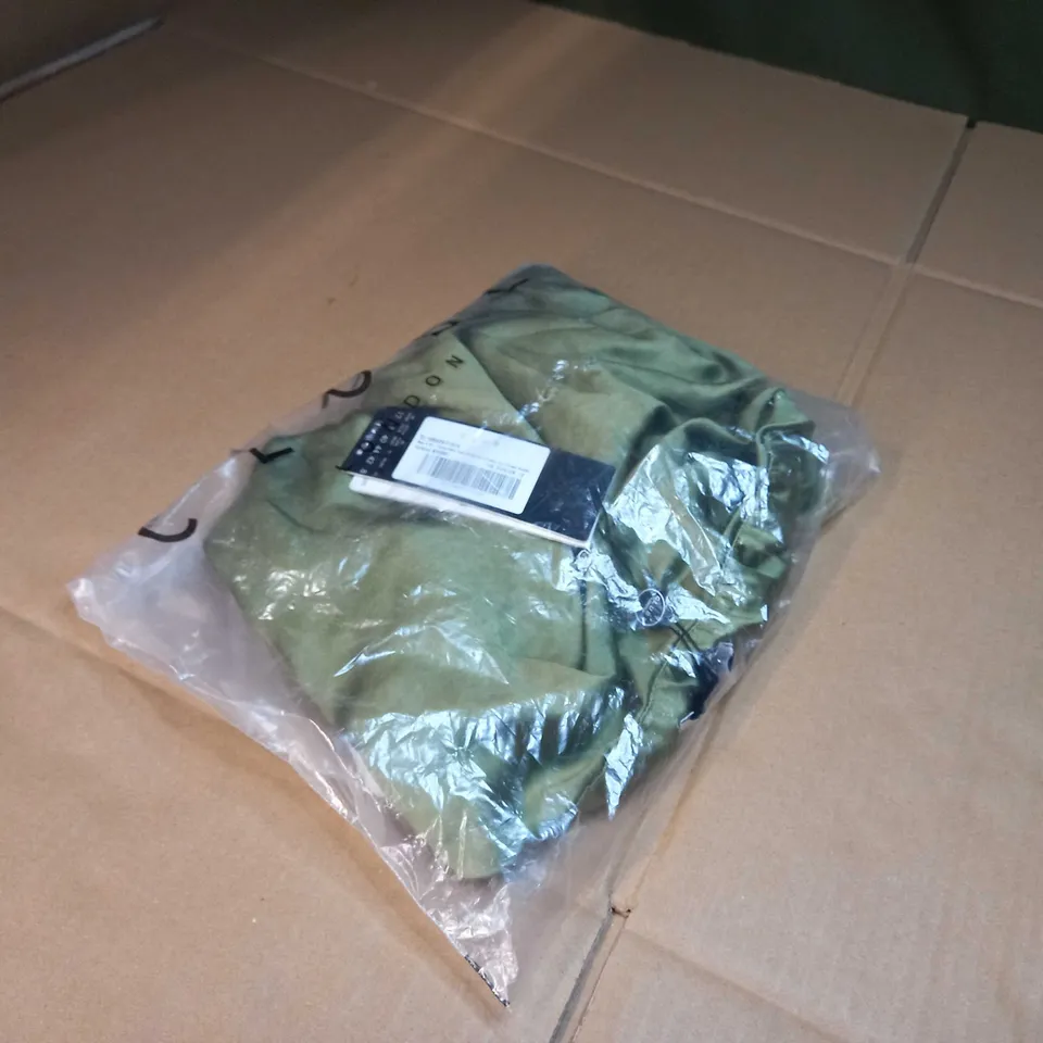 PACKAGED CLUB L OLIVE CAMI CAWL NECK ASYMMETRIC HEM DRESS - SIZE 12