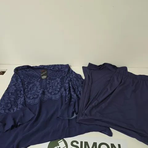 KALEIDOSCOPE BLOUSE AND TROUSERS SET DARK BLUE SIZE 18