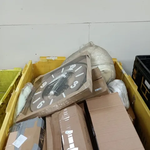 PALLET CONTAINING A LARGE AMOUNT OF ASSORTED ITEMS TO INCLUDE CLOCK ETC