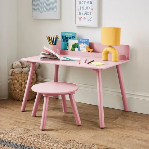 BOXED KIDS MAISY DESK AND STOOL SET - PINK (1 BOX)