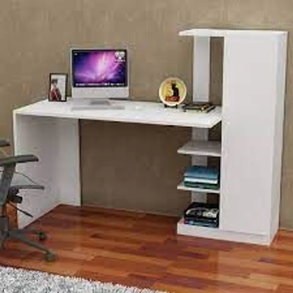 BOXED BISRAT COMPUTER DESK WHITE