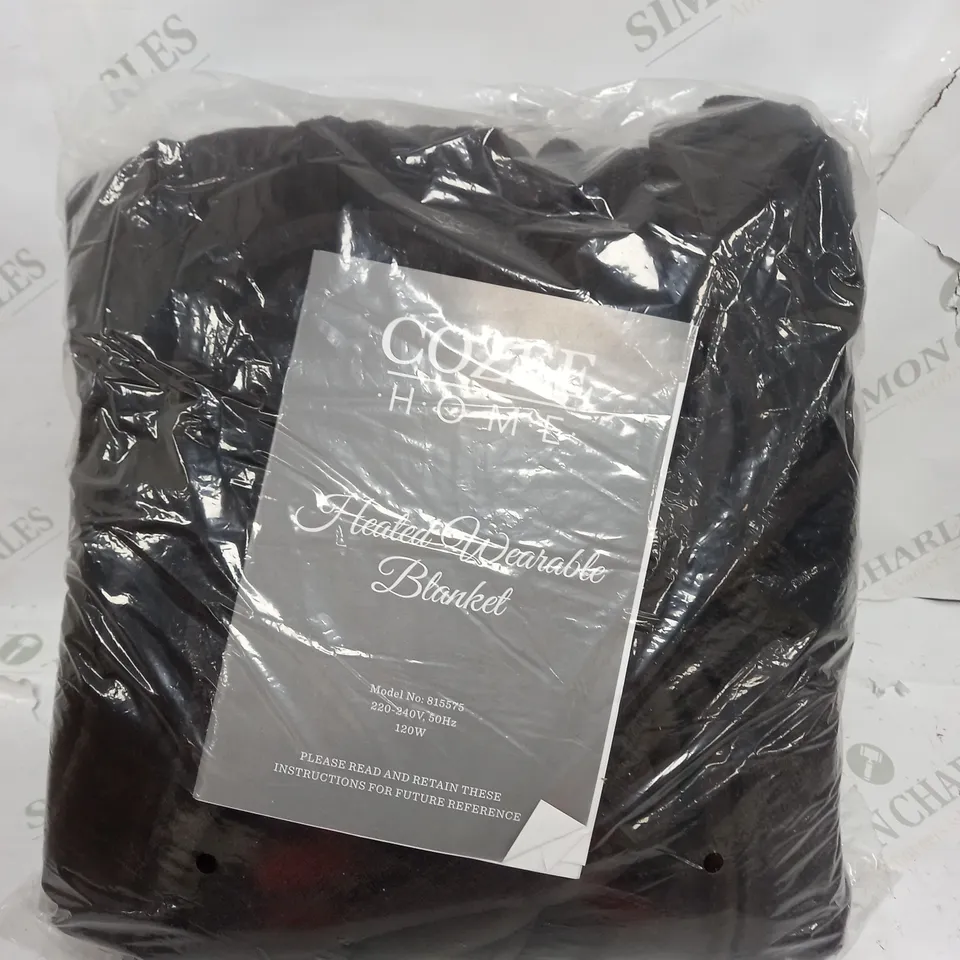 BOXED COZEE HOME HEATED TV BLANKET IN CHOCOLATE