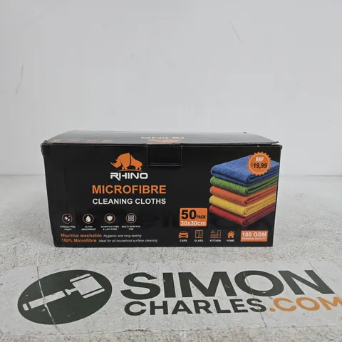 RHINO MICROFIBRE CLEANING CLOTHS 50 PACK