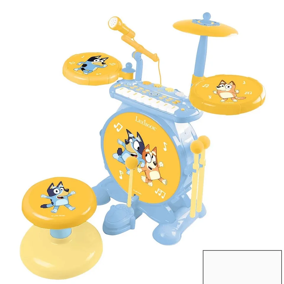 BOXED BLUEY ROCK BAND ELECTRONIC DRUM SET WITH SEAT