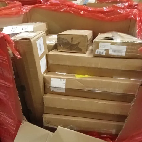 PALLET OF ASSORTED HOUSEHOLD GOODS AND PRODUCTS TO INCLUDE; BOXED FLATPACK FURNITURE ETC