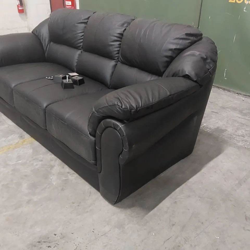 DESIGNER 3 SEATER SOFA - BLACK