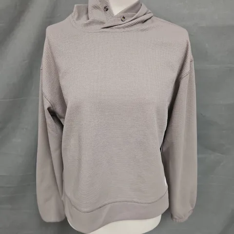 PELOTON WAFFLE SNAP PULL OVER HOODIE IN TAUPE SIZE S