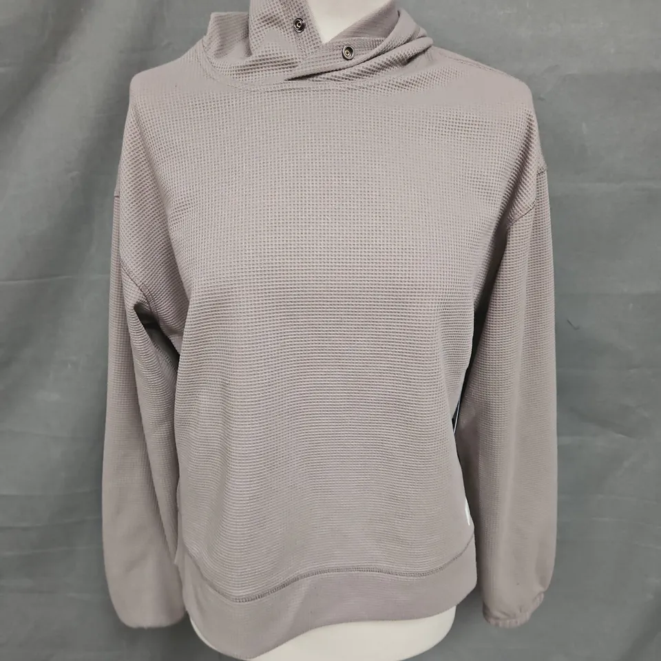 PELOTON WAFFLE SNAP PULL OVER HOODIE IN TAUPE SIZE S