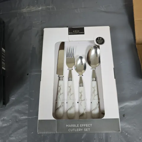 HOME COLLECTIONS MARBLE EFFECT CUTLERY SET – 16 PIECE