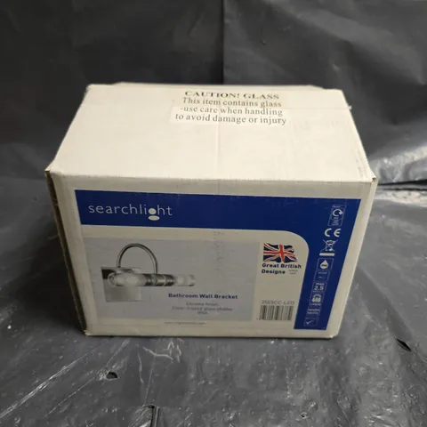 SEARCHLIGHT LED BATHROOM WALL LIGHT – CHROME FINISH WITH CLEAR GLASS SHADES (IP44)
